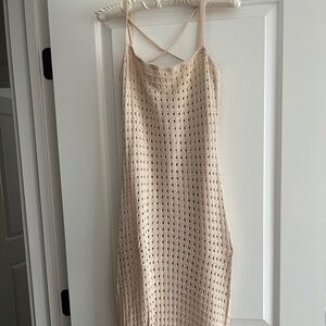 Lush tan knit midi dress size: L